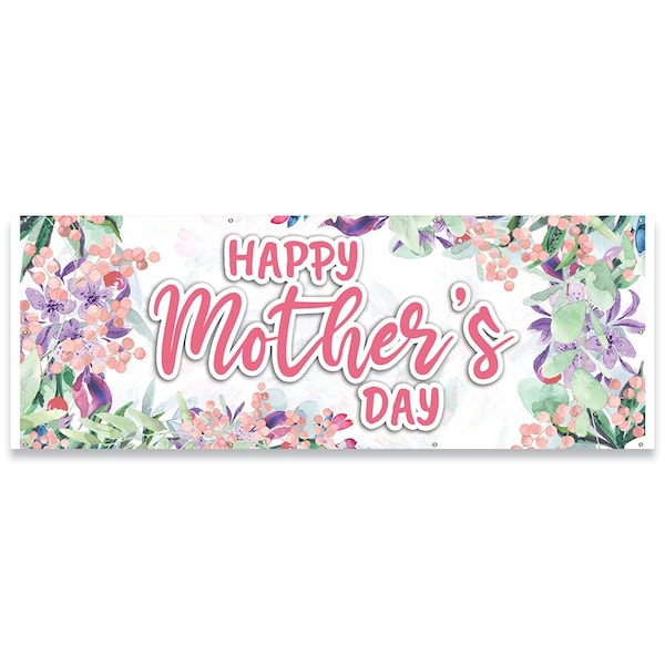 Signmission Happy Mothers Day Banner Concession Stand Food Truck Single Sided B-96-30086 - main